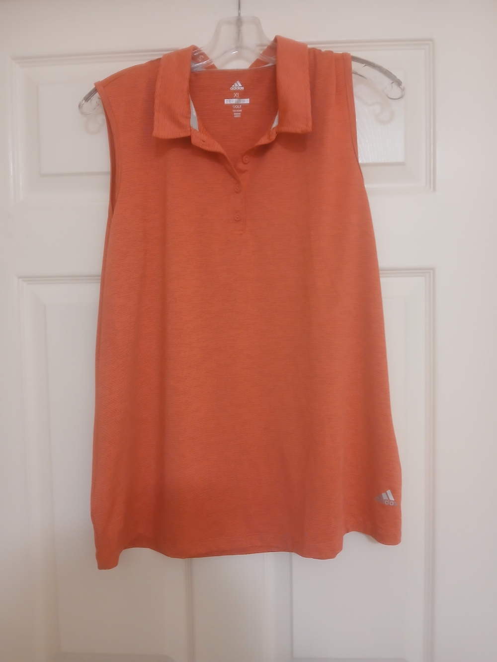 Adidas Women’s Sleeveless Golf Polo Tank Top - Coral Orange